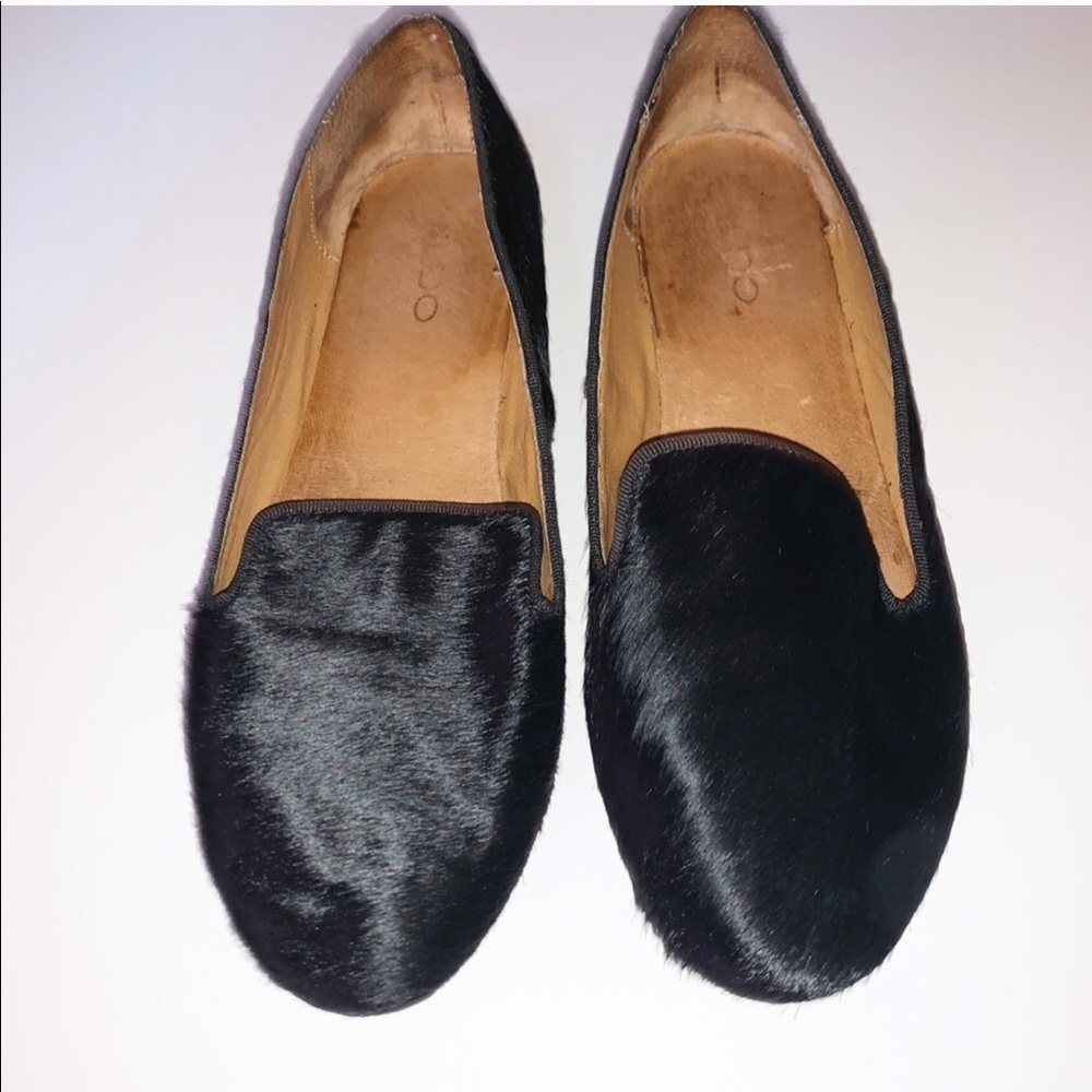 ALDO Black Faux Fur Loafers